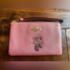Coach x Disney Minnie Mouse Pink Wristlet